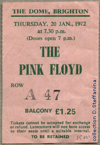 TICKET BRIGHTON 20.1.72