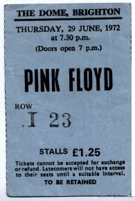 TICKET BRIGHTON 29.6.72