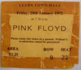 TICKET LEEDS 28.1.72