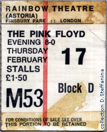 TICKET LONDON 17.2.72