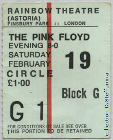 TICKET LONDON 19.2.72