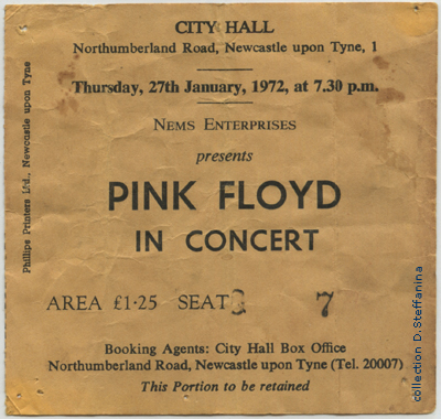 TICKET NEWCASTLE 27.1.72