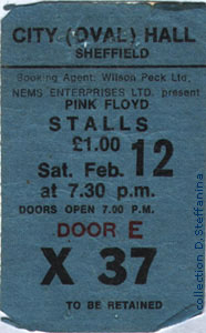 TICKET SHEFFIELD 12.2.72